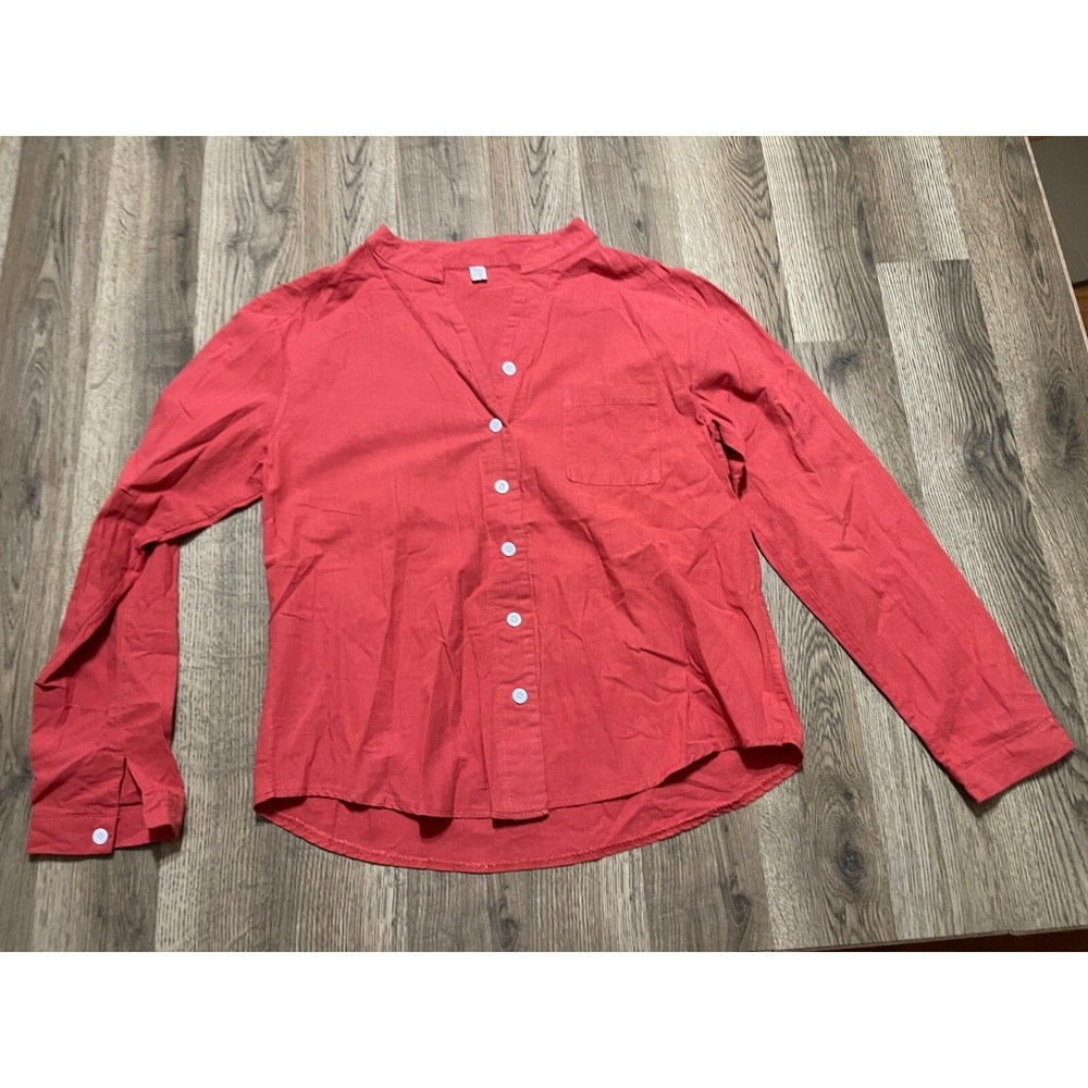 Dayou Shirt, Women's Size XL, Red, Button Up, Long Sleeve